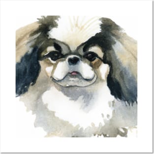 Japanese Chin Watercolor - Dog Lover Gifts Posters and Art